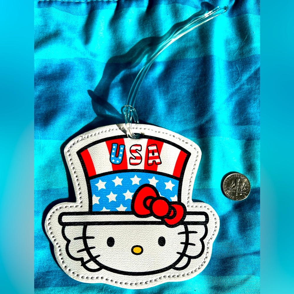 Hello Kitty Sanrio Luggage Name Tag Patriotic U.S.A. NWOT